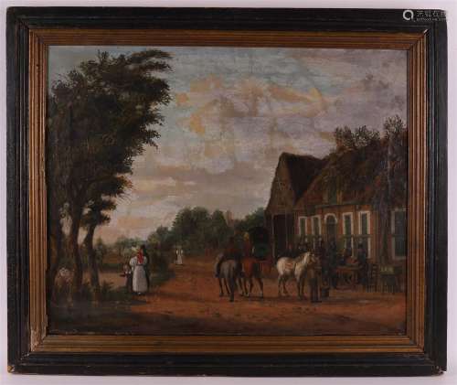 Postma, Derk Jacobs (1787-1866) "Compagnie avec carross