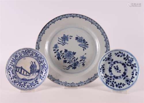 Assiette chinoise en porcelaine bleue et blanche, Qianl