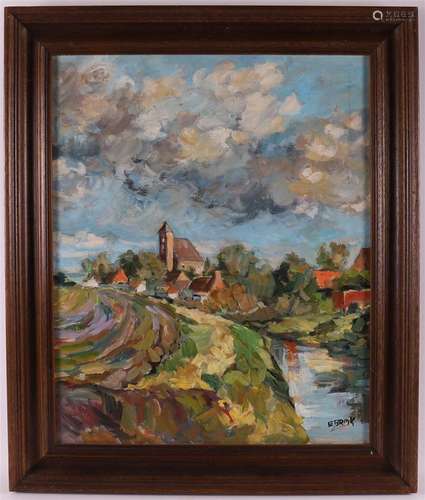 Brink, Evert (1917-1982) "Groninger village view Termun