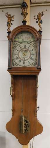 Horloge à queue frisonne, Frise, milieu du XIXe siècle.