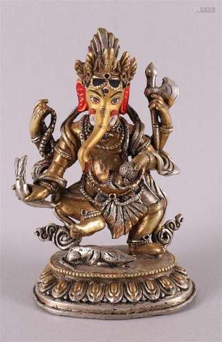 Ganesha en bronze doré, Inde 20e/21e siècle, h 14,5 cm.