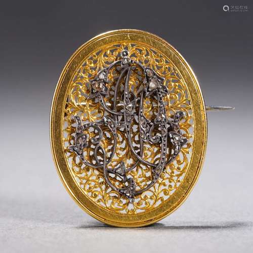 A 18 Karat Gold and Diamond Brooch