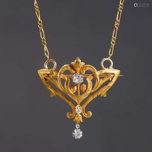 A 18 Karat Gold Necklace Art Nouveau