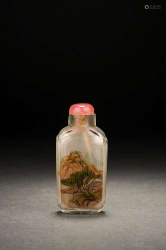 Chinese painted glass snuff bottle