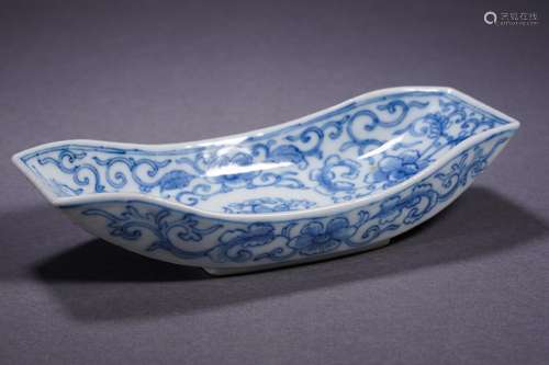 A Blue and White Tea Tray