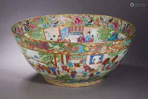 A Cantonese Famille Rose and Gilt Bowl