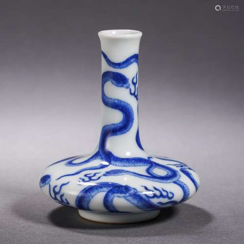 A Blue and White Dragon Vase