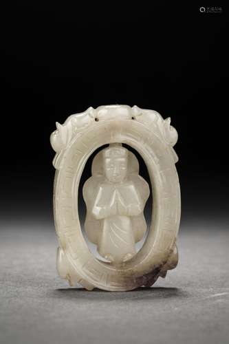 Chinese Hetian jade carving can rotate accessories, Ming