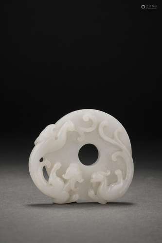 Chinese Hotan White Jade Carving Accessories, Ming