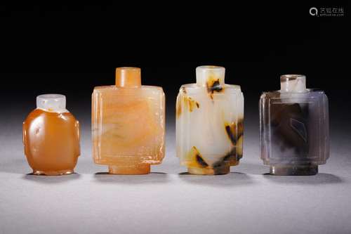 A Set of Four Agate Snuff Bottle