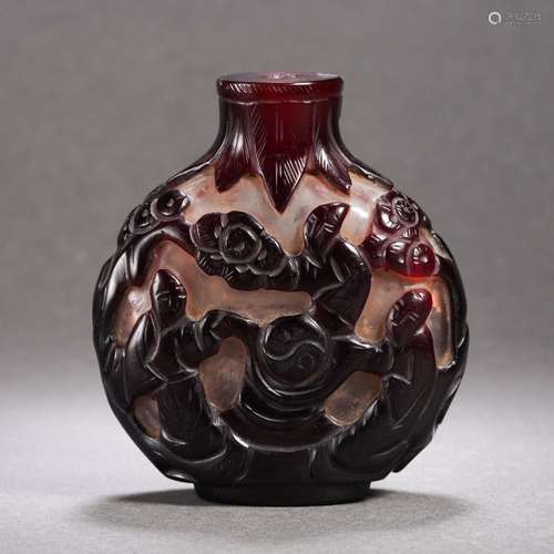 A Peking Glass Overlay Snuff Bottle