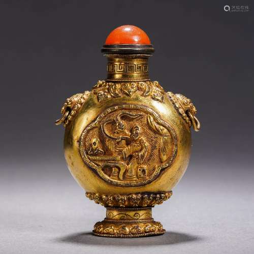 A Bronze-gilt Snuff Bottle