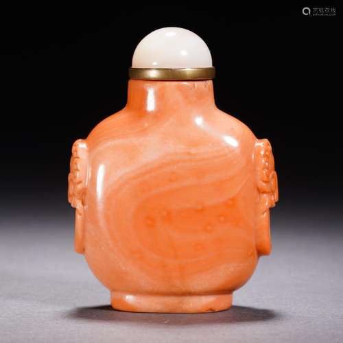 A Carved Organic Gem Snuff Bottle