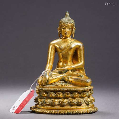 A Bronze-gilt Figure of Shakyamuni