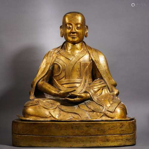 A Bronze-gilt Seated Lama