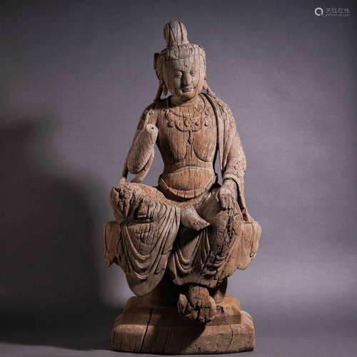 A Carved Wooden Guanyin