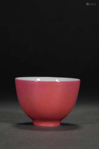 Chinese Rouge Red Glazed Porcelain Cup, 17th