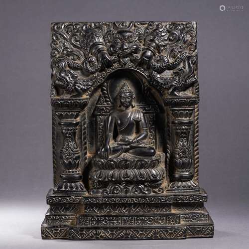 A Carved Stone Stele of Shakyamuni