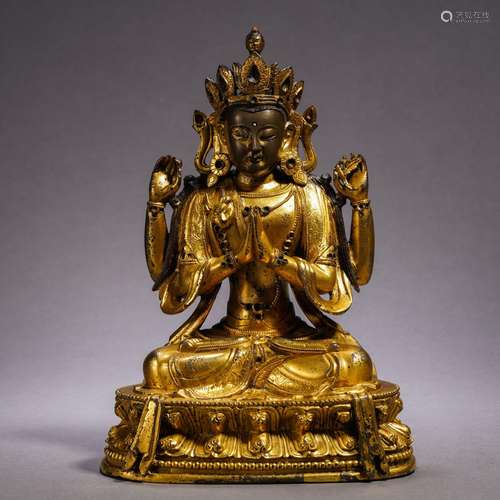 A Bronze-gilt Figure of Alovakitesvara