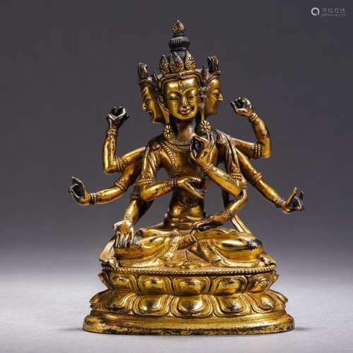 A Bronze-gilt Figure of Ushnishavijaya