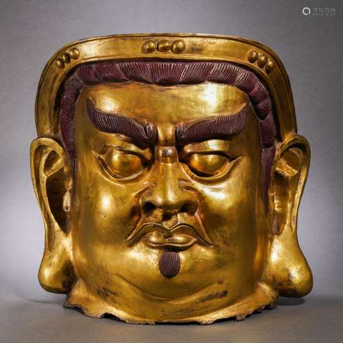 A Bronze-gilt Head of Wrathful Deity