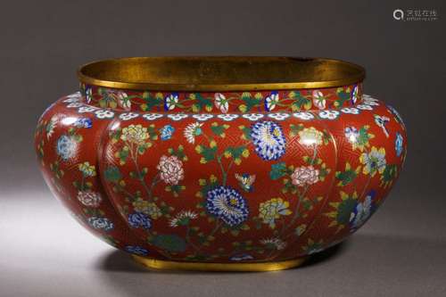 A Cloisonne Enamel Floral Jar