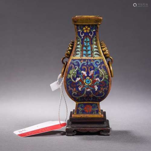 A Cloisonne Enamel Lotus Scrolls Vase