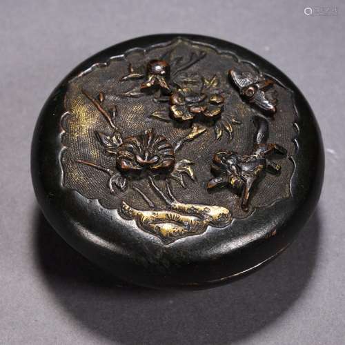 A Bronze Circular Box with Cover