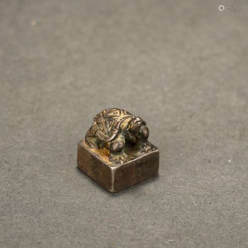 Ancient Chinese Bronze Turtle Seal, Han