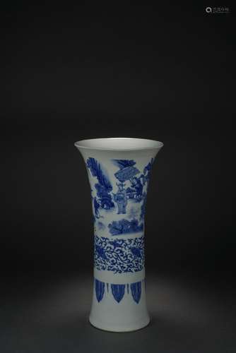 Chinese blue and white glazed porcelain vase, Qing