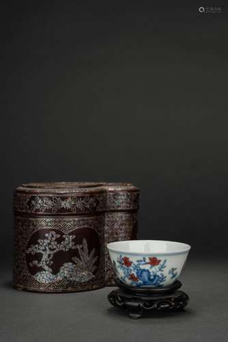 Chinese Doucai Glazed Porcelain Cup, Ming