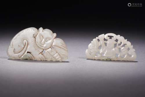 Two Carved Jade Ornamants