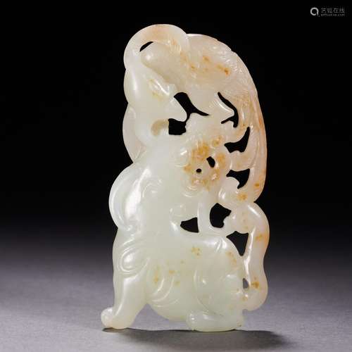 A Carved White Jade Ornament