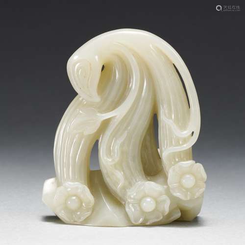 A Carved White Jade Decoration