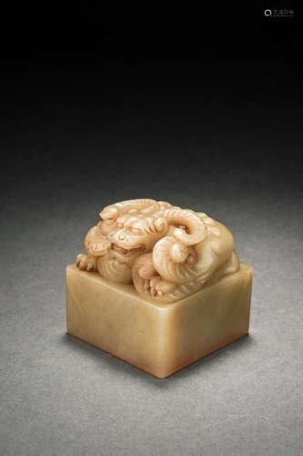 Chinese Shoushan Stone Carving Seal, (Palace)