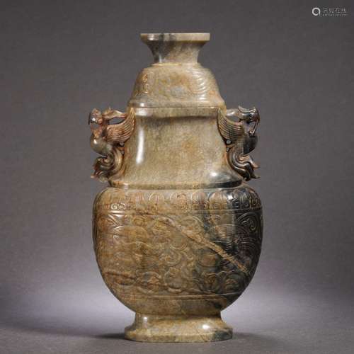 A Carved Jade Zun Vase