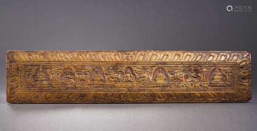 A Carved Wooden Buddhist Cover