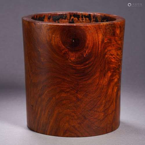 An Aloeswood Cylindrical Brushpot