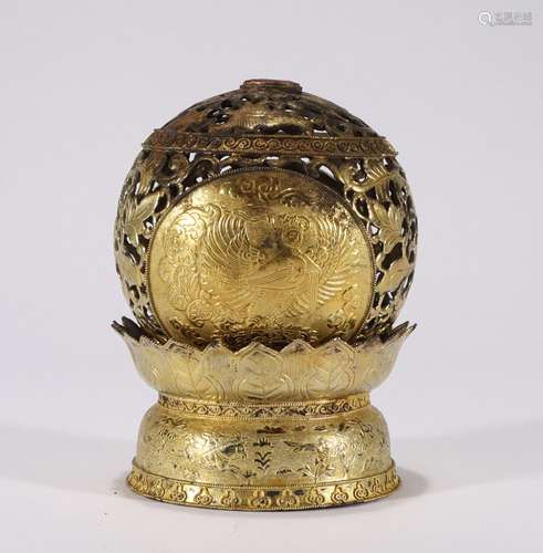 Tang Dynasty Silver Gilded Sacrificial Pot