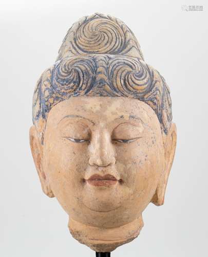 White Stone Buddha Head