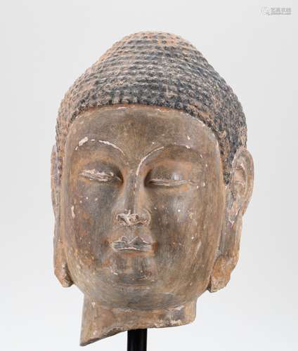 White Stone Buddha Head