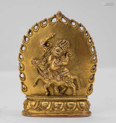 Ming Dynasty Bronze Gilded Buddha Plaque