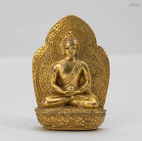 Ming Dynasty Bronze Gilded Buddha Plaque