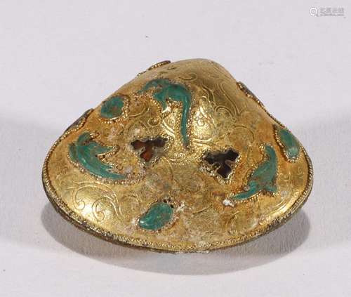 Tang Dynasty Silver Gilded Shell