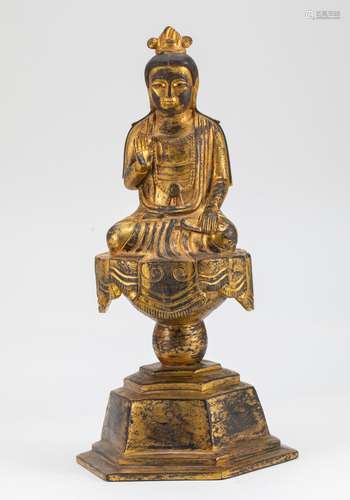 Bronze gilded Buddha statue