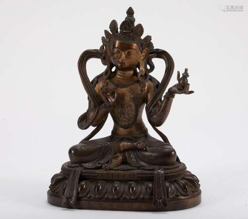 Qing Dynasty Bronze Gilded Six Grade Buddha Tower Buddha Sta...