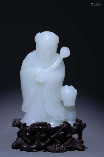 Hetian jade figure ornaments