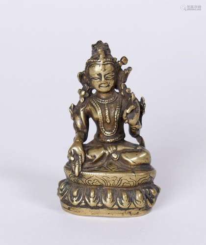 STATUETTE de bodhisattva en bronze. Inde ou TIBET, XVIIe siè...