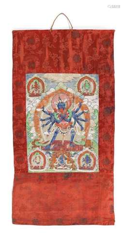 THANGKA de Samvara bleu. TIBET, fin du XIXe-début du XXe siè...