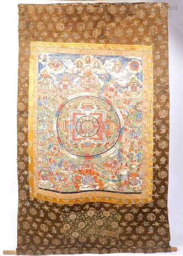 THANGKA DE MANDALA. TIBET, XVIII/XIXe siècle. Représentant u...